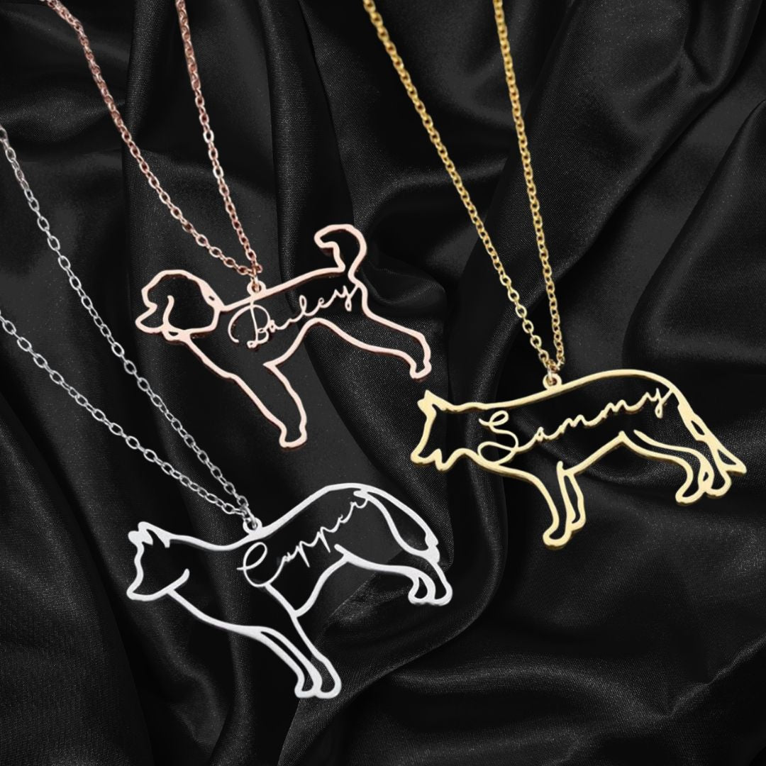 Personalized Dog Breed Name Necklace