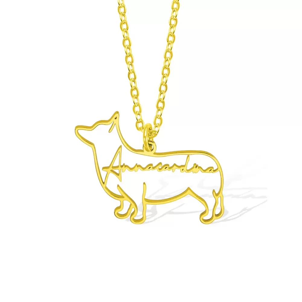 Personalized Dog Breed Name Necklace