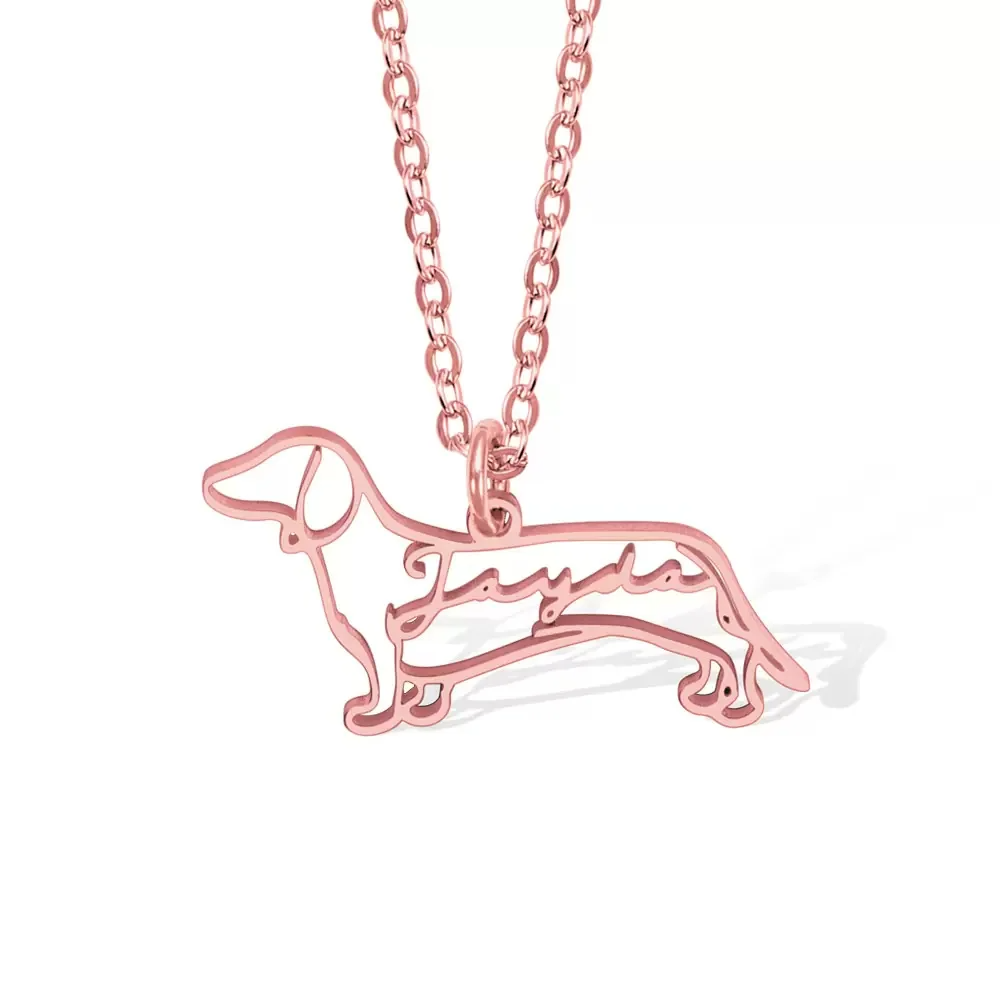 Personalized Dog Breed Name Necklace