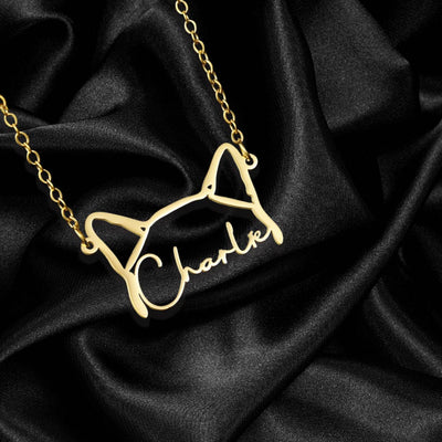 Personalized Dog Ear Name Necklace
