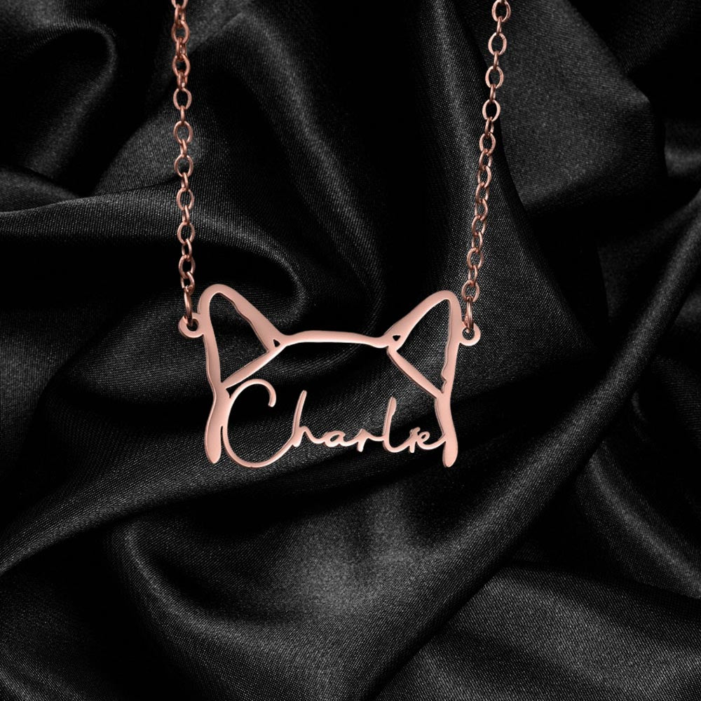 Personalized Dog Ear Name Necklace
