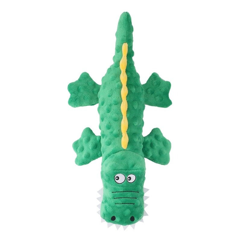 green crocodile-shaped dog toy