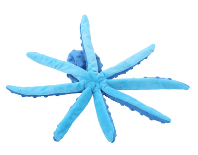 bottom-up view of octopus-shaped dog toy