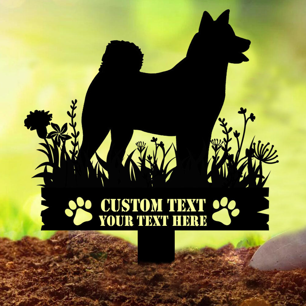 Custom Floral Dog Breed Silhouette Garden Stakes