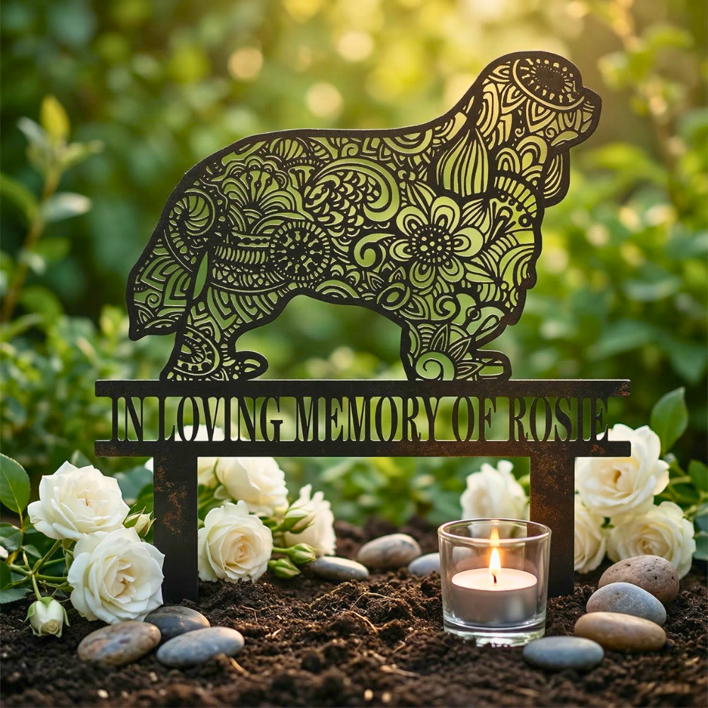 The Original Breed Mandala Garden Stake - Personalized With Your Dog&