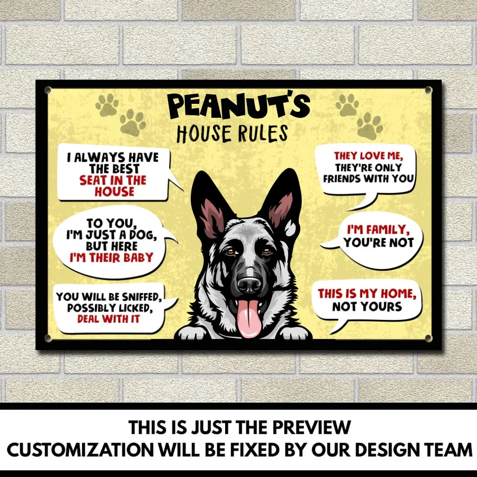 My House Dog - Personalized Metal Sign