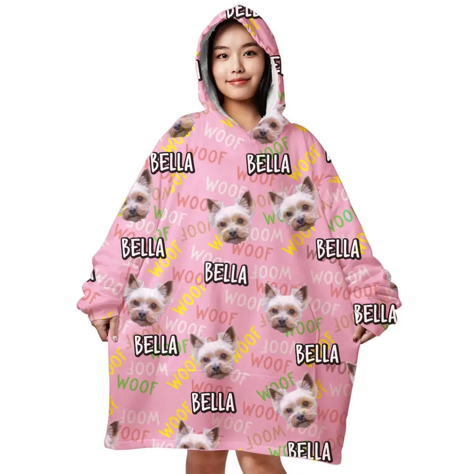 Personalized Pet Photo Oversized Wearable Blanket Hoodie