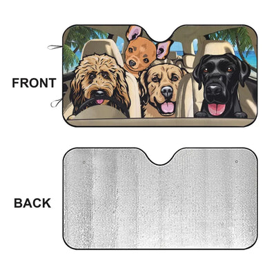 Pets Personalized Car Windshield Sunshade - Right-Hand Drive