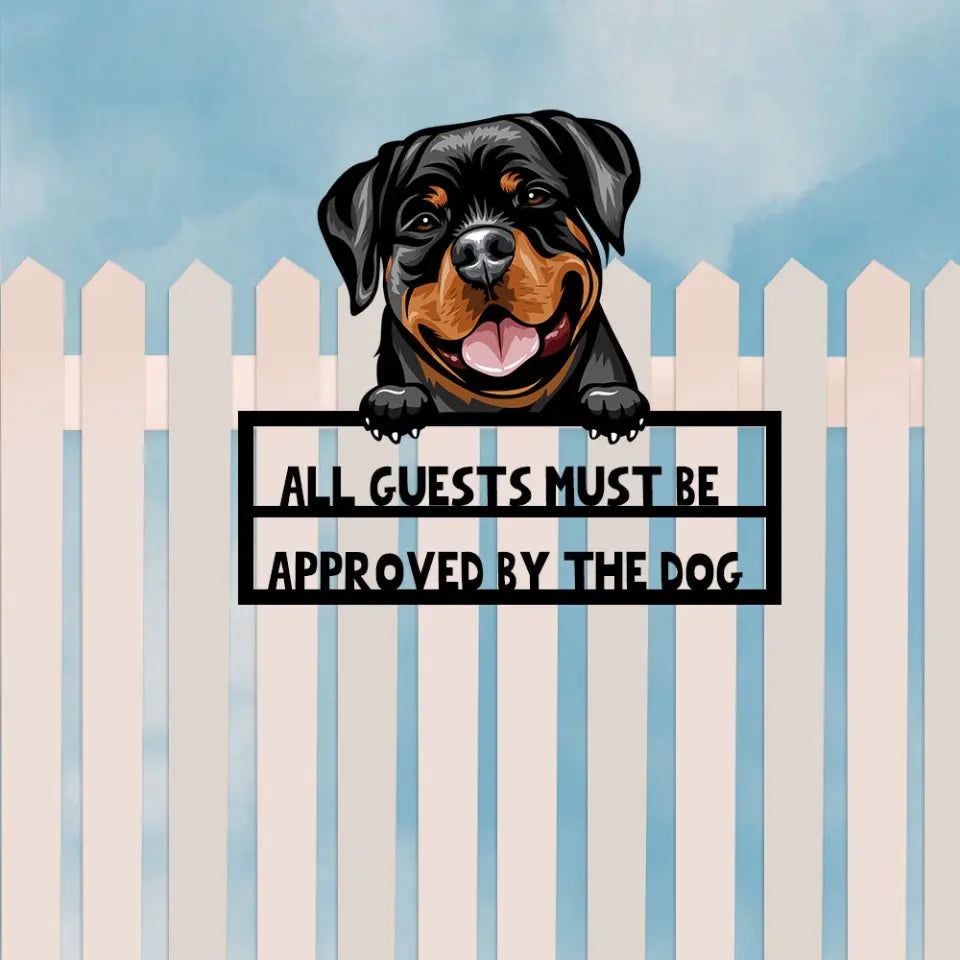 Custom Peeking Dog Metal Door/Gate Sign
