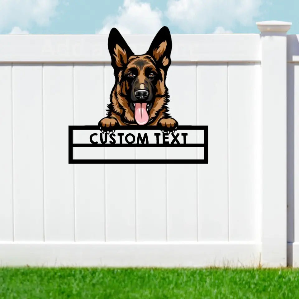 Custom Peeking Dog Metal Door/Gate Sign