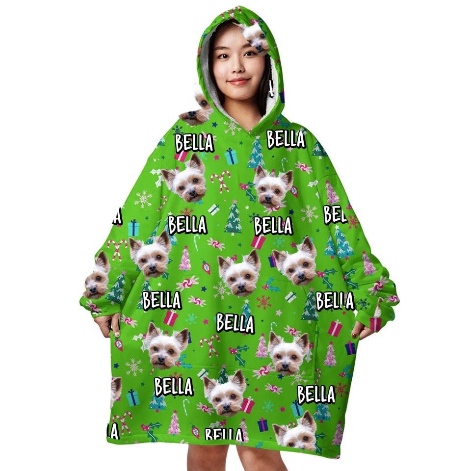 Personalized Pet Photo Oversized Wearable Blanket Hoodie