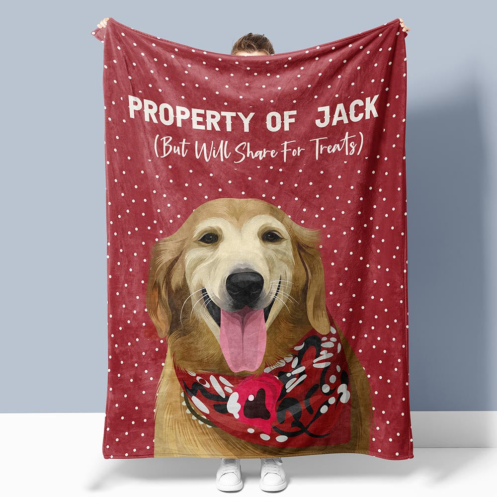 Custom Hand Drawn Pet Portrait Blanket