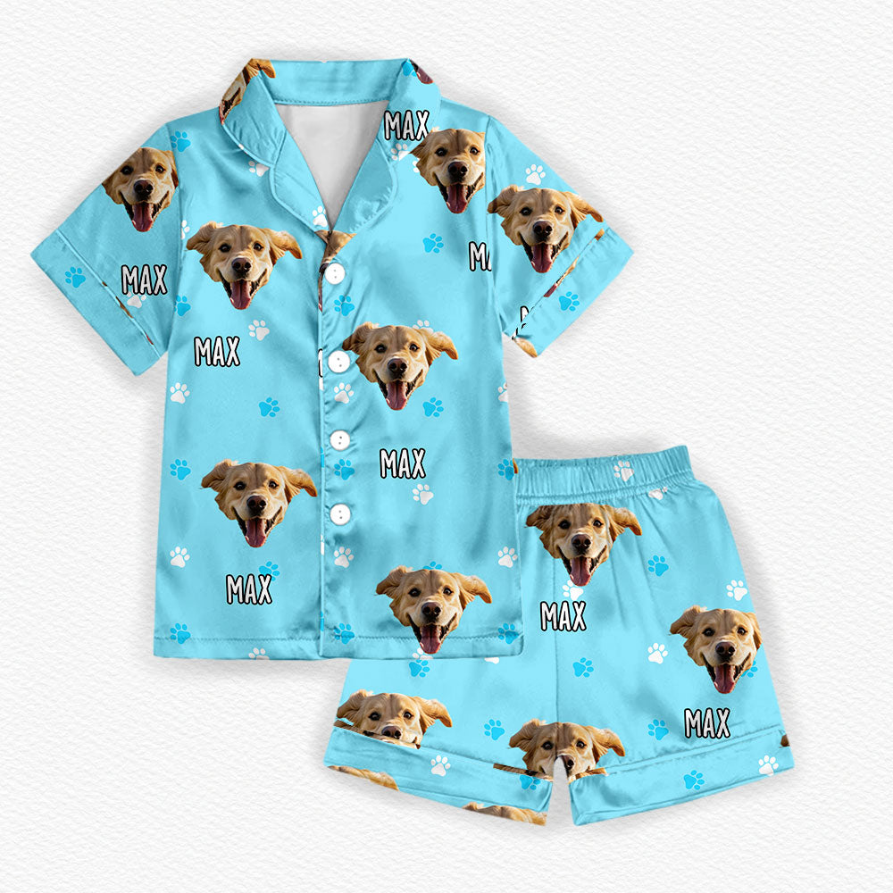 Personalized Pet Face & Name Ice Silk Pajama Set