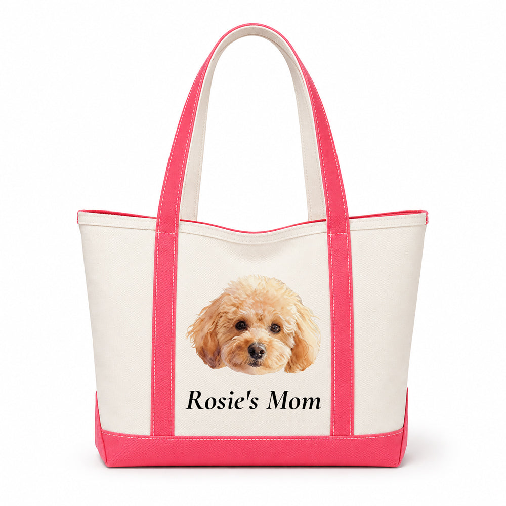 Custom Pet Photo Canvas Tote Bag, Personalized with Your Pet&