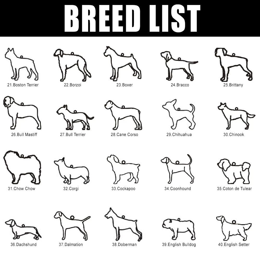 Personalized Dog Breed Name Necklace