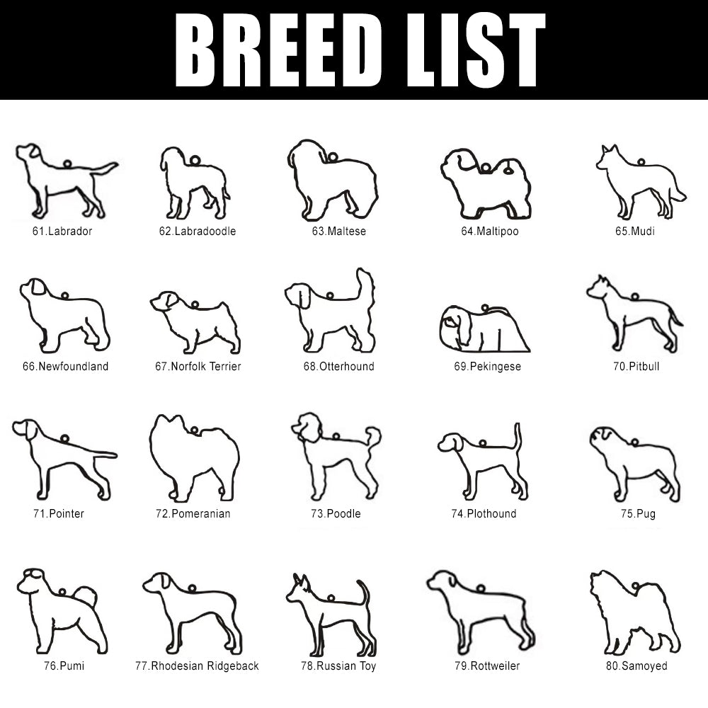 Personalized Dog Breed Name Necklace