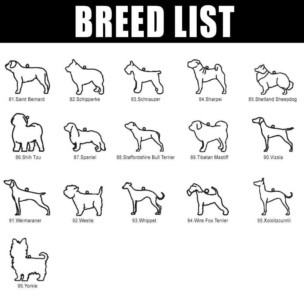 Personalized Dog Breed Name Necklace