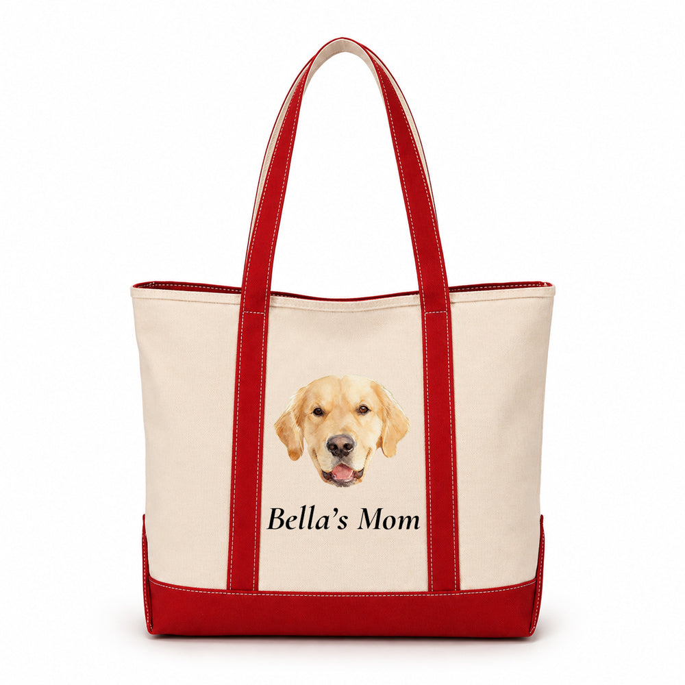Custom Pet Photo Canvas Tote Bag, Personalized with Your Pet&