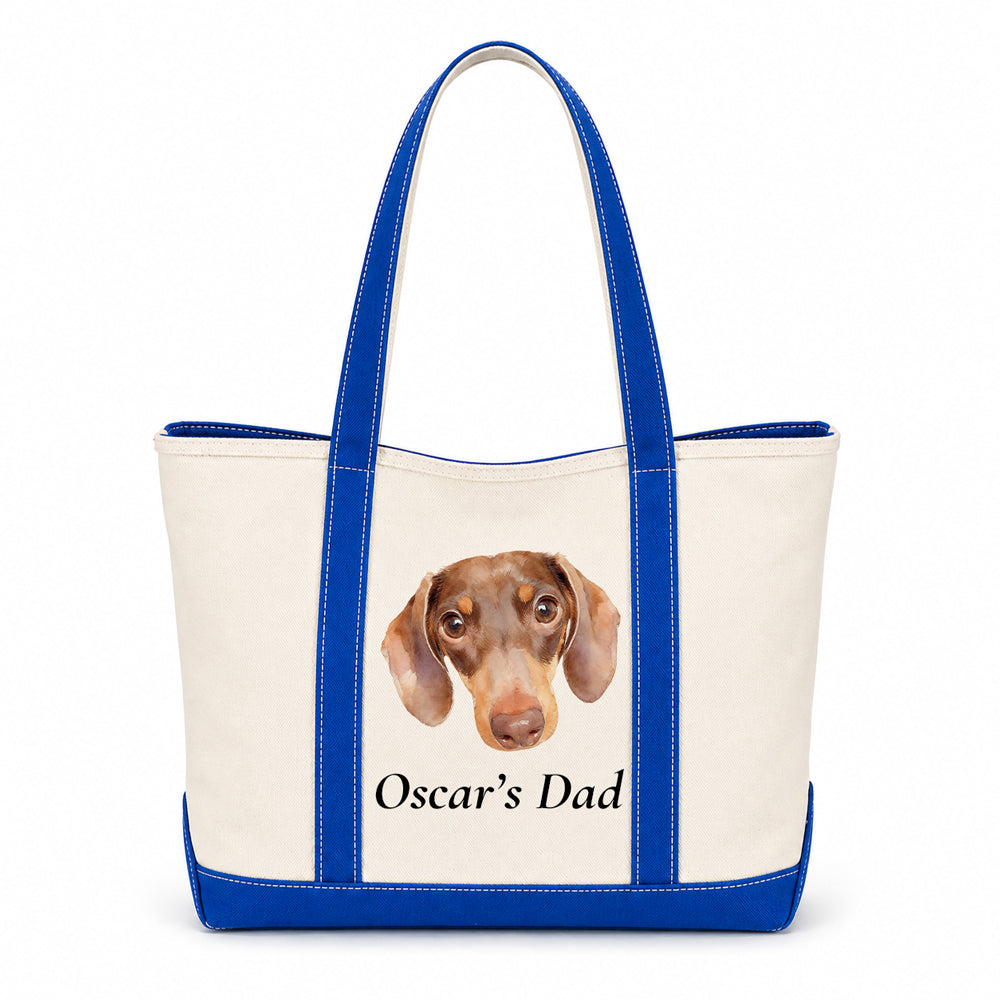 Custom Pet Photo Canvas Tote Bag, Personalized with Your Pet&