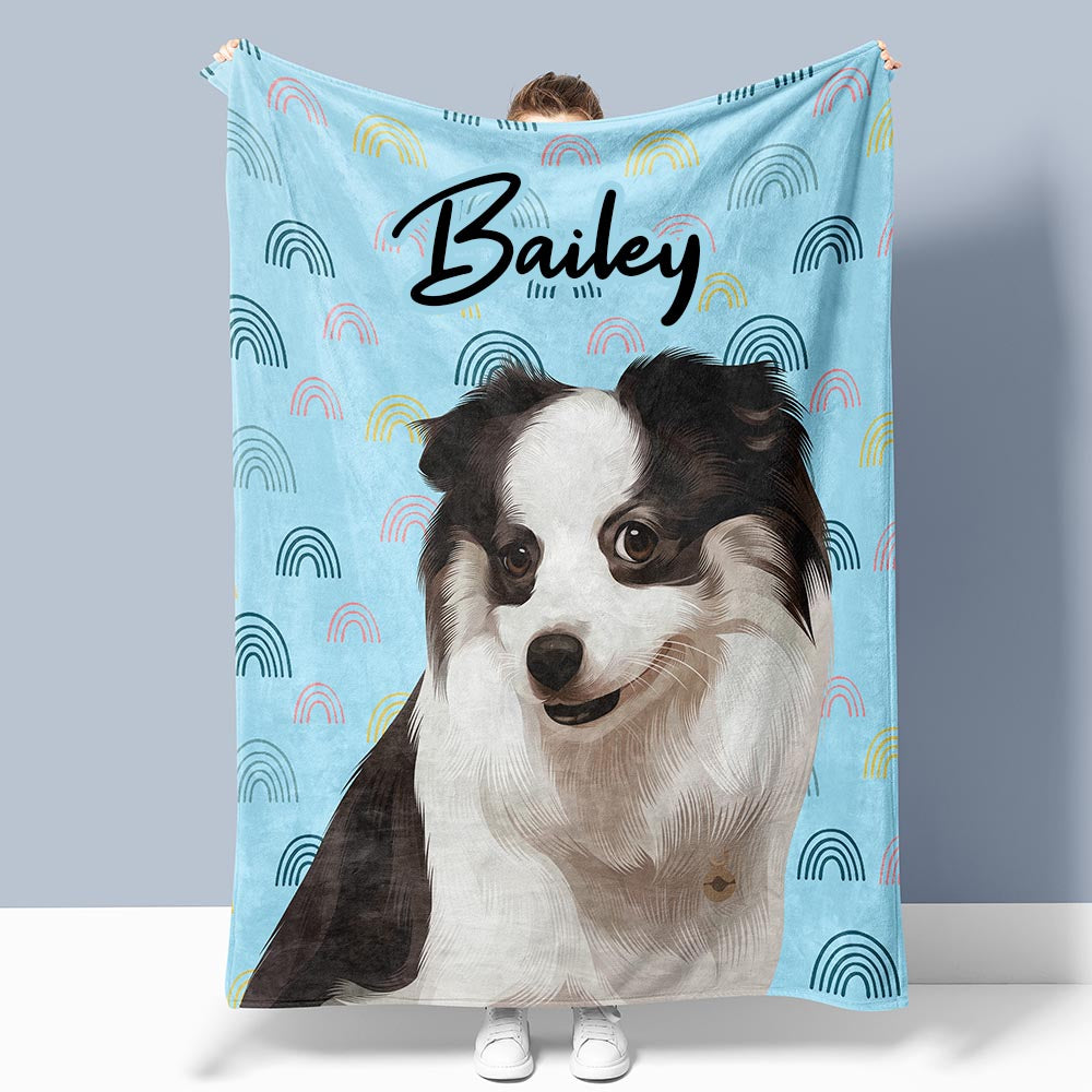 Custom Hand Drawn Pet Portrait Blanket