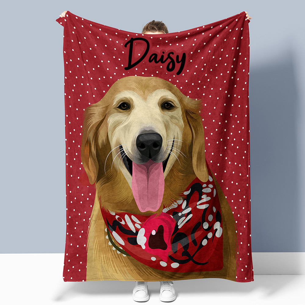 Custom Hand Drawn Pet Portrait Blanket