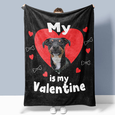 Custom Pet Portrait Valentine's Blanket