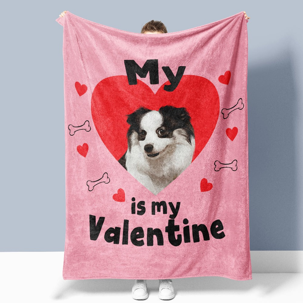 Custom Pet Portrait Valentine's Blanket