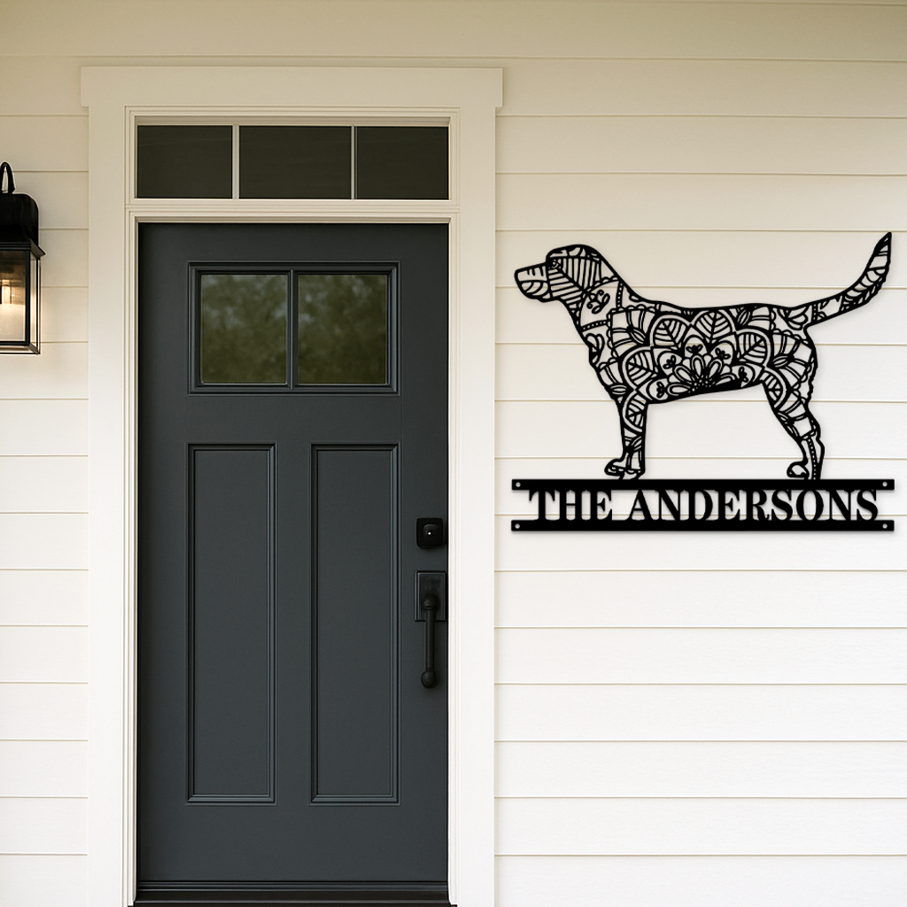 Personalized Dog Breed Mandala Metal Wall & Door Sign