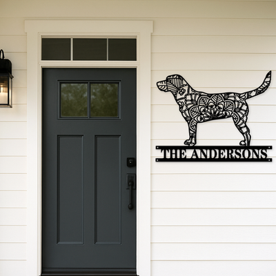 Personalized Dog Breed Mandala Metal Wall & Door Sign