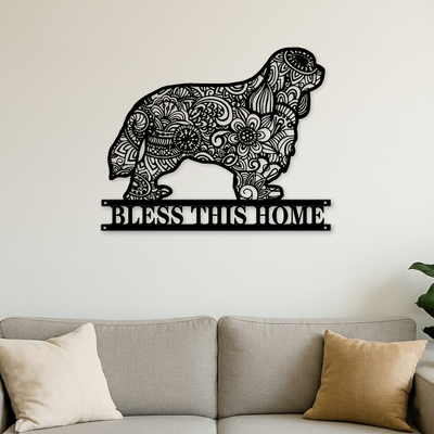 Personalized Dog Breed Mandala Metal Wall & Door Sign