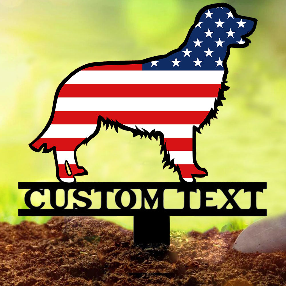 Custom Dog Breed Patriotic Garden Stakes - Limited Edition