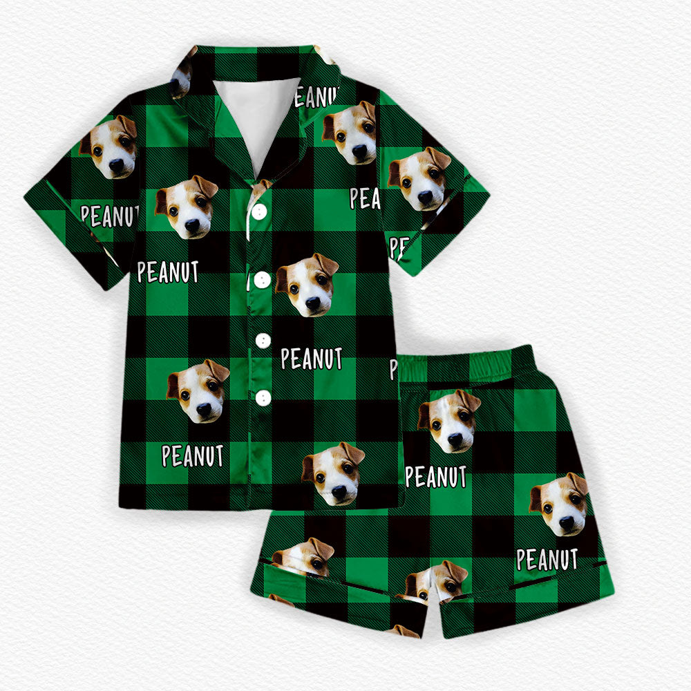 Personalized Pet Face & Name Ice Silk Pajama Set