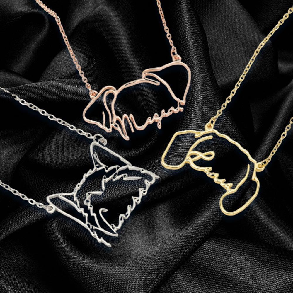 Personalized Dog Ear Name Necklace