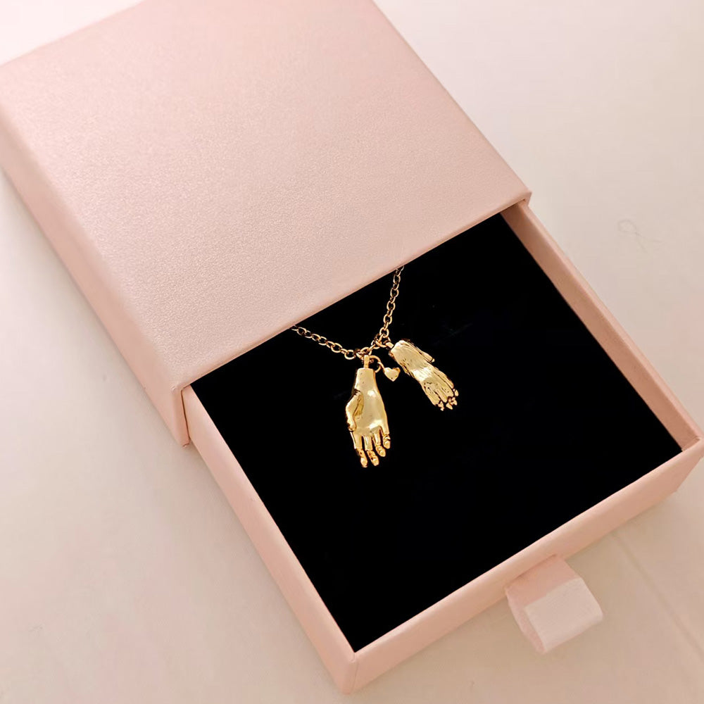 Forever Connected – Paw in Hand Pendant Necklace