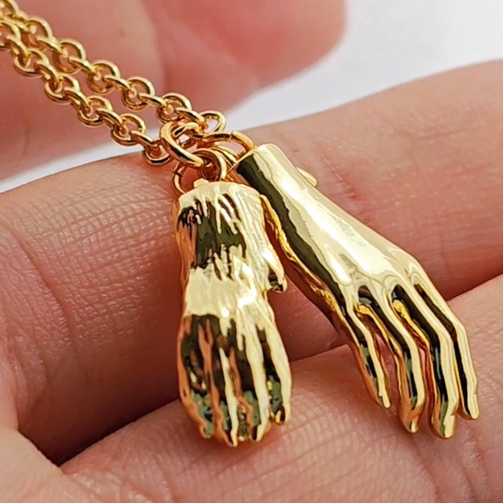 Forever Connected – Paw in Hand Pendant Necklace