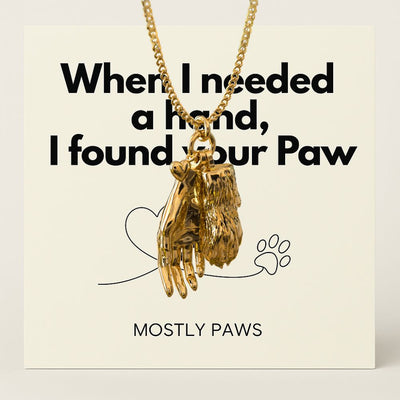 Forever Connected – Paw in Hand Pendant Necklace