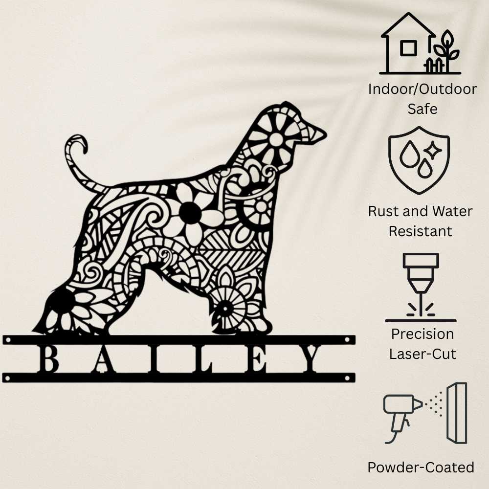 Personalized Dog Breed Mandala Metal Wall & Door Sign