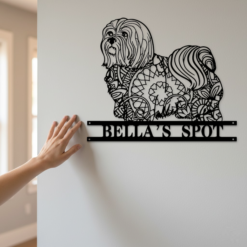 Personalized Dog Breed Mandala Metal Wall & Door Sign