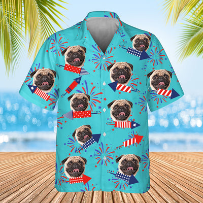 Custom Dog Face All 4th of July Hawaiian Shirt