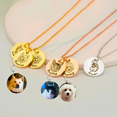 Personalized Pet Face And Name Necklace