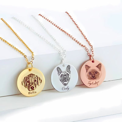 Personalized Pet Face And Name Necklace