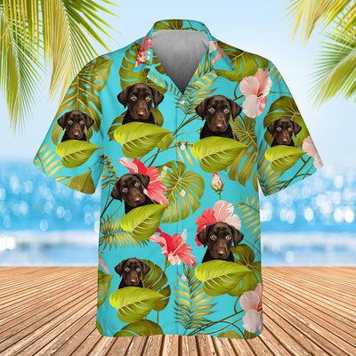 light blue olive leaf themed shirt with dogs