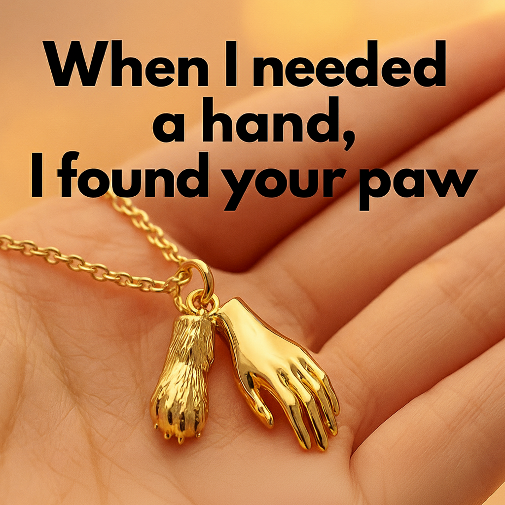 Forever Connected – Paw in Hand Pendant Necklace