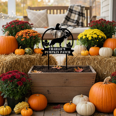 Personalized Pumpkin Patch Dog Garden Stake