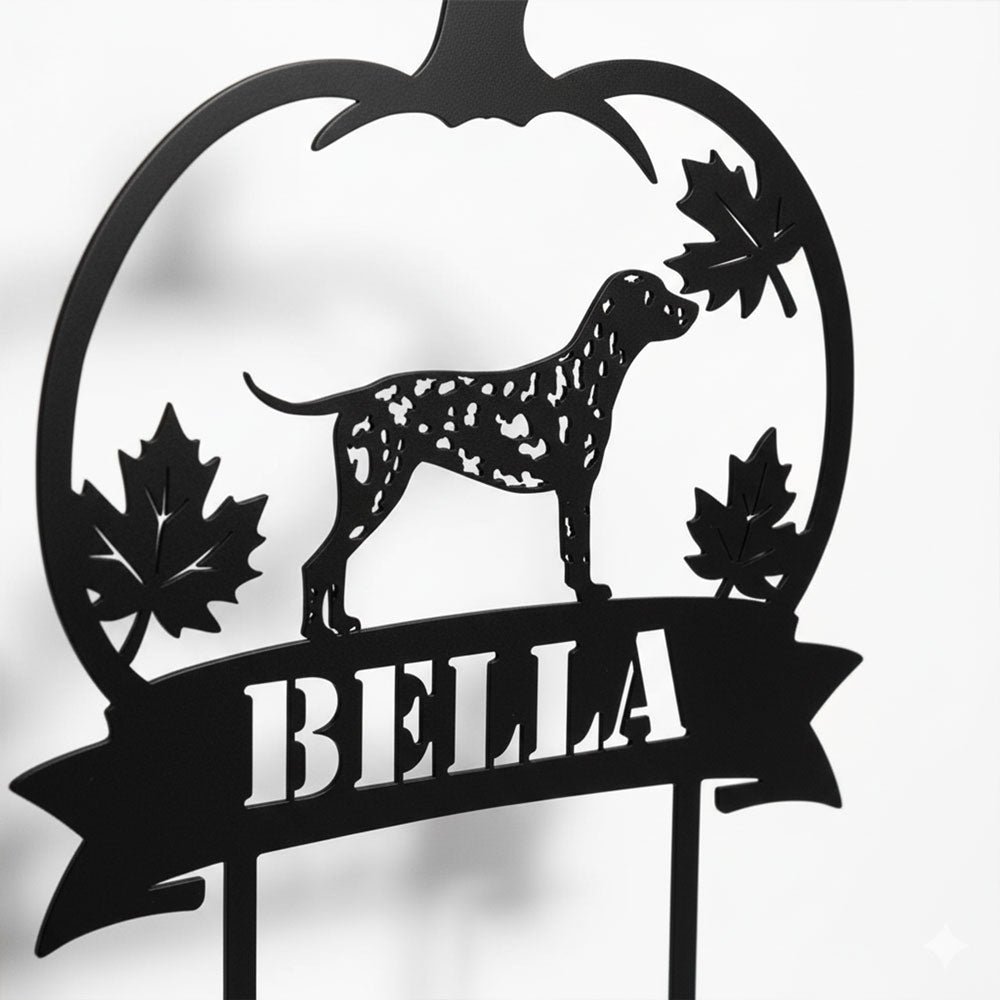 Personalized Pumpkin Patch Dog Garden Stake