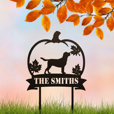 Personalized Pumpkin Patch Dog Garden Stake