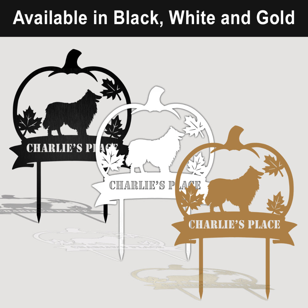Personalized Pumpkin Patch Dog Garden Stake