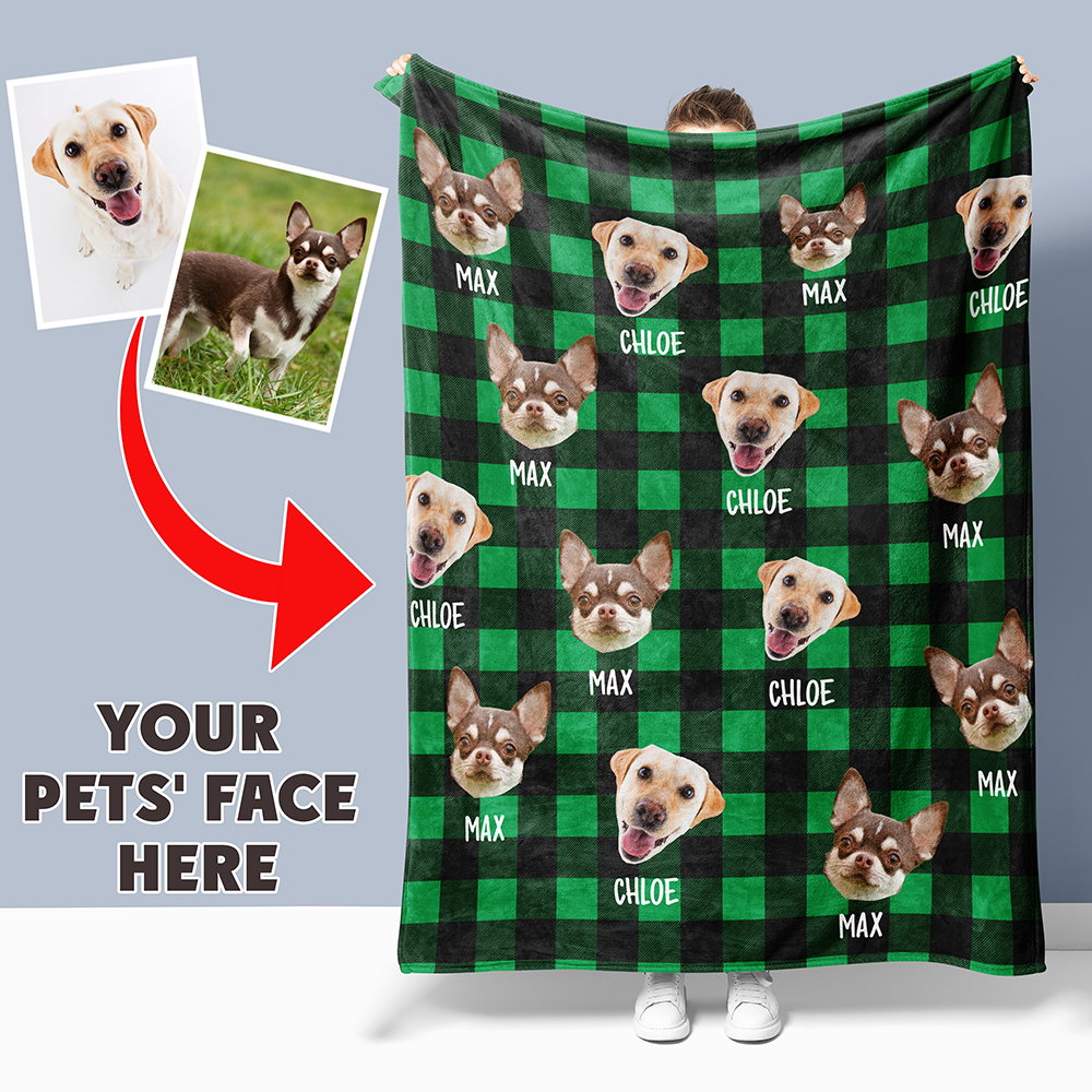 Personalized Pet Face & Name Blanket