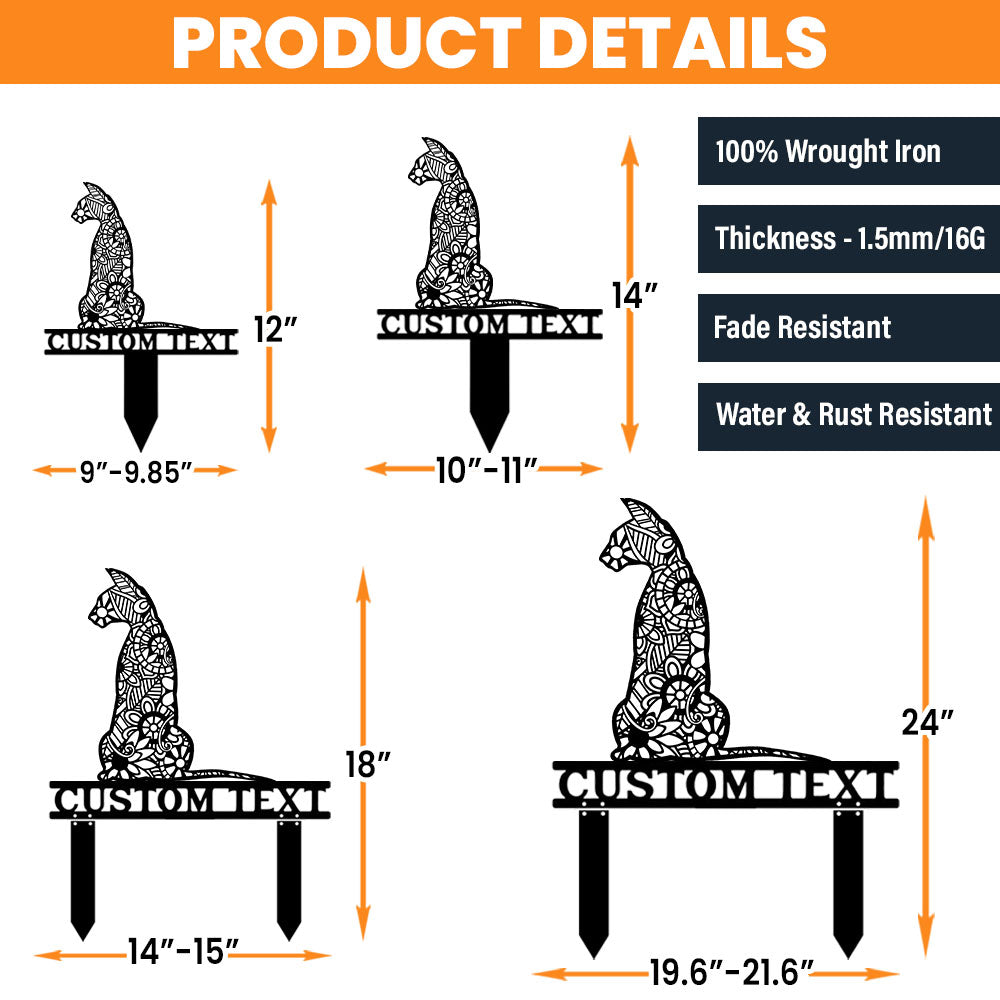 Custom Cat Breed Mandala/Zentangle Garden Stakes