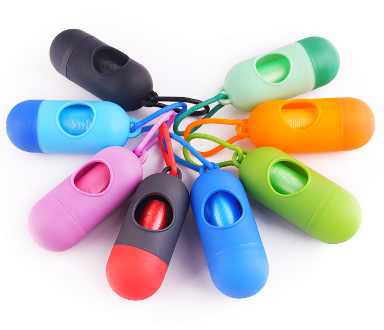 Biodegradable Dog Poop Bags With Dispenser & Leash Clip - 60 Bags (5 Rolls)